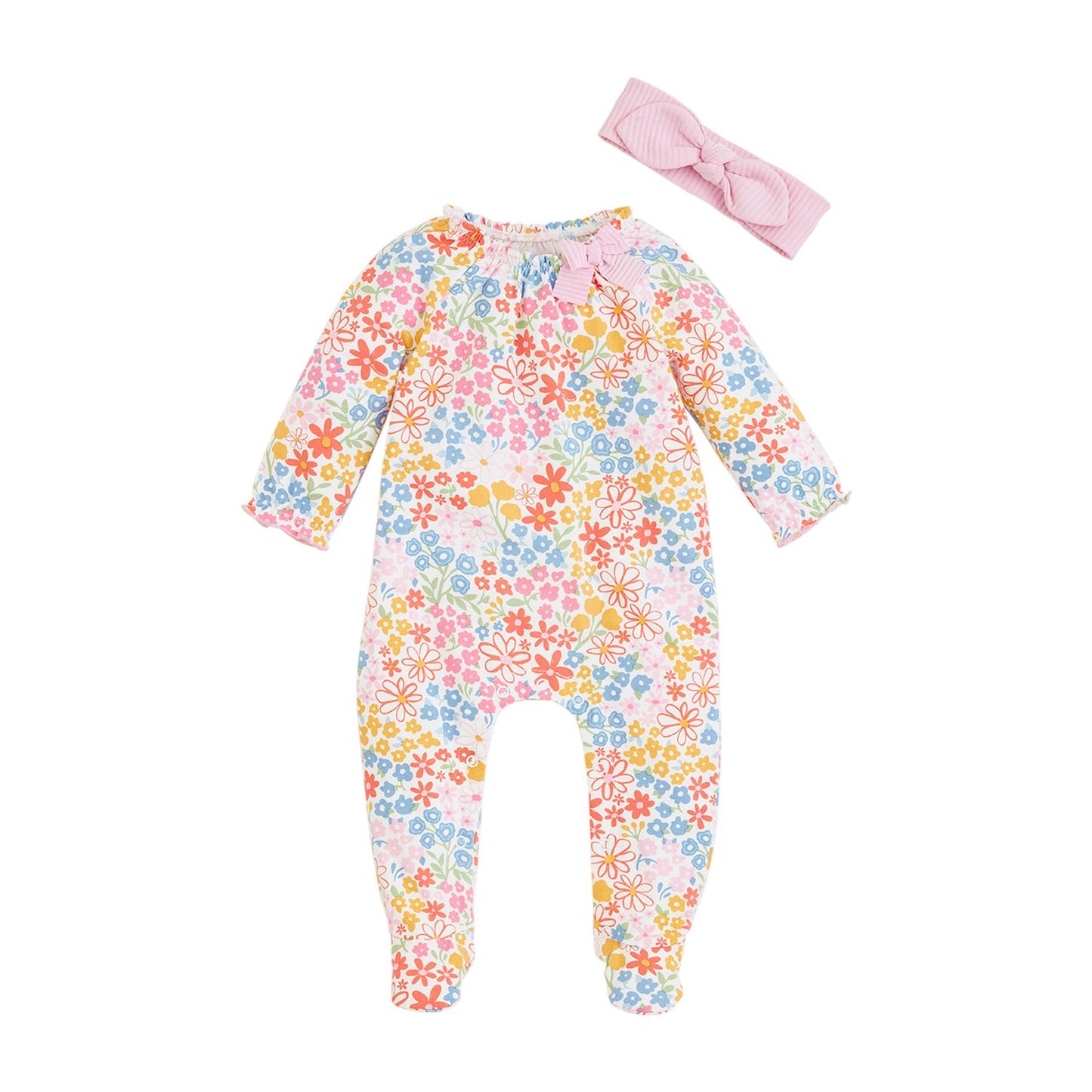 Rainbow Floral Sleeper & Headband Set