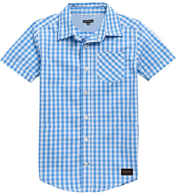 Blue Check Button Up