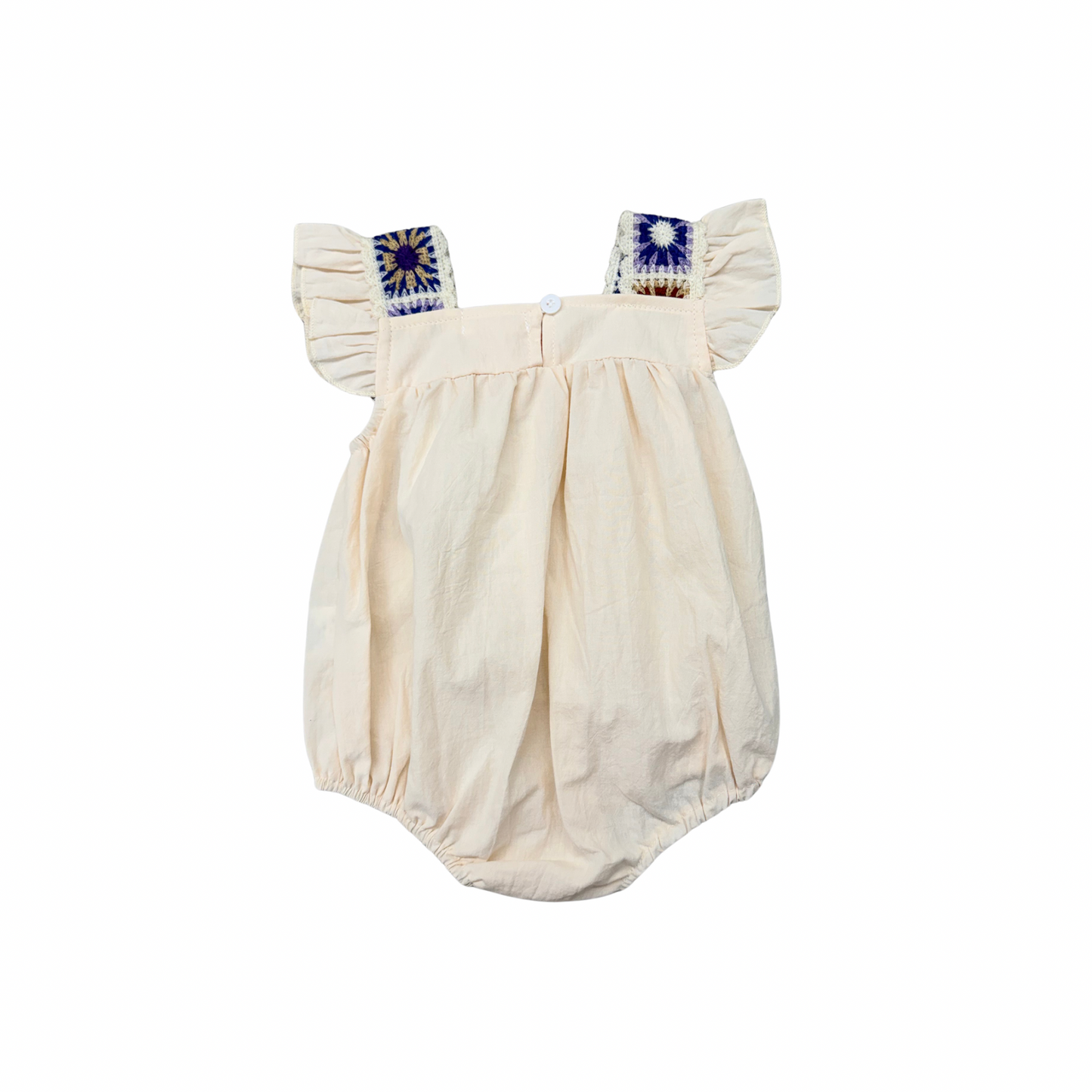 Summer Crochet Square Baby Ruffle Romper