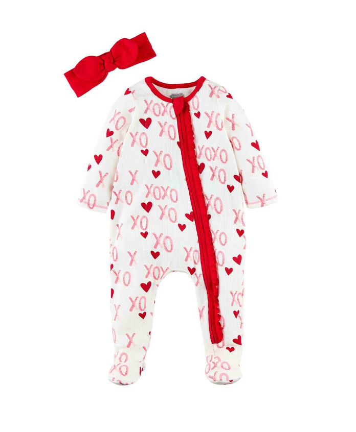 Pink XO Sleeper & Headband Set