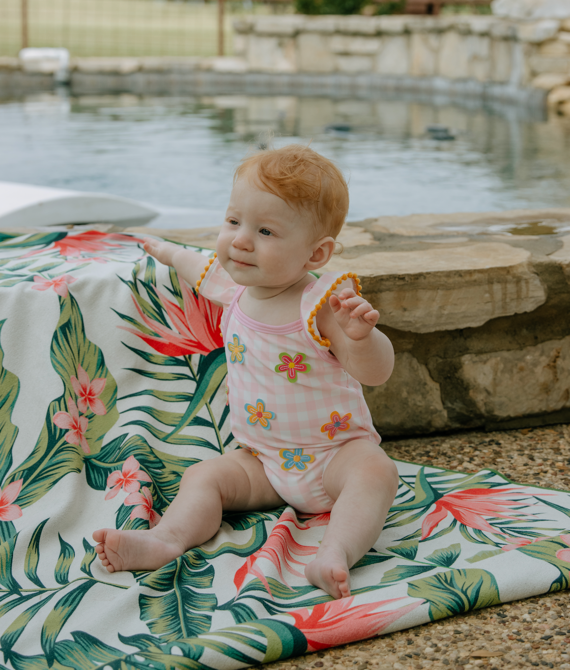 One-Piece Flower Swim Suit