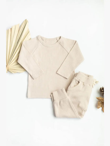 Raglan Rib Organic Cotton Pajama Set