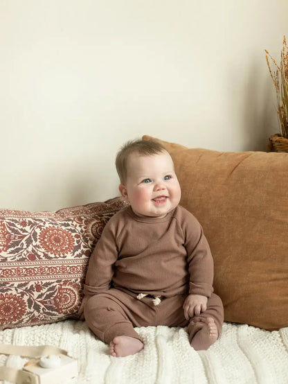 Raglan Rib Organic Cotton Pajama Set