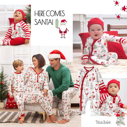 Christmas Santa Baby Bamboo Zipper Romper