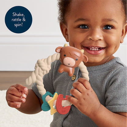 Highland Cow Ritzy Rattle Silicone Teether