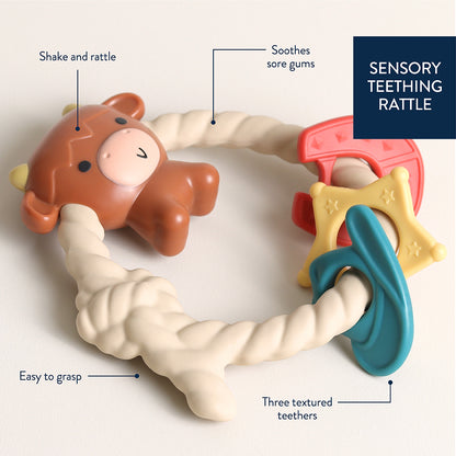 Highland Cow Ritzy Rattle Silicone Teether
