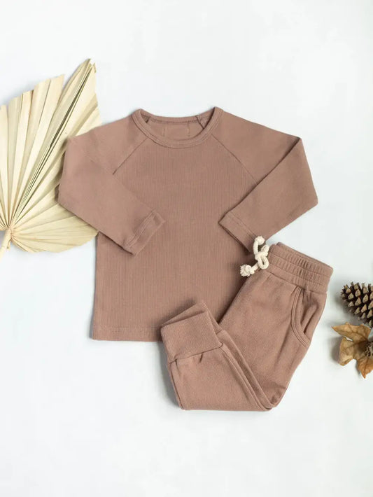Raglan Rib Organic Cotton Pajama Set