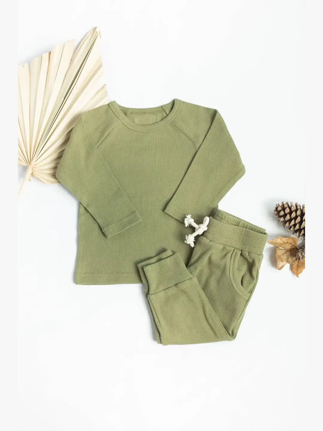 Raglan Rib Organic Cotton Pajama Set