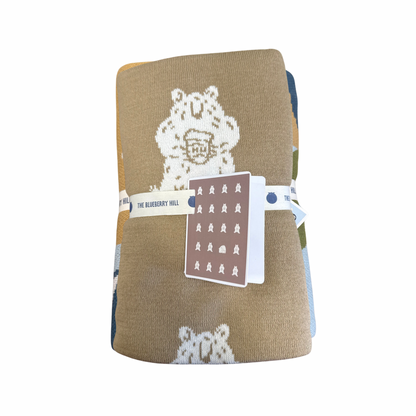 Blanket Honey Bear Organic Cotton Baby Decor Gift Winter - Brown