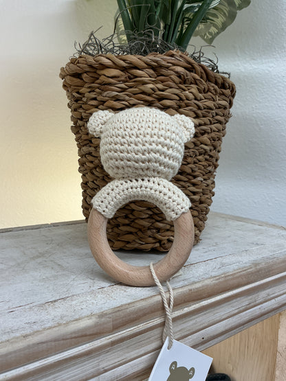 Teether Bear Cotton Rattle Baby Newborn Gift Toy