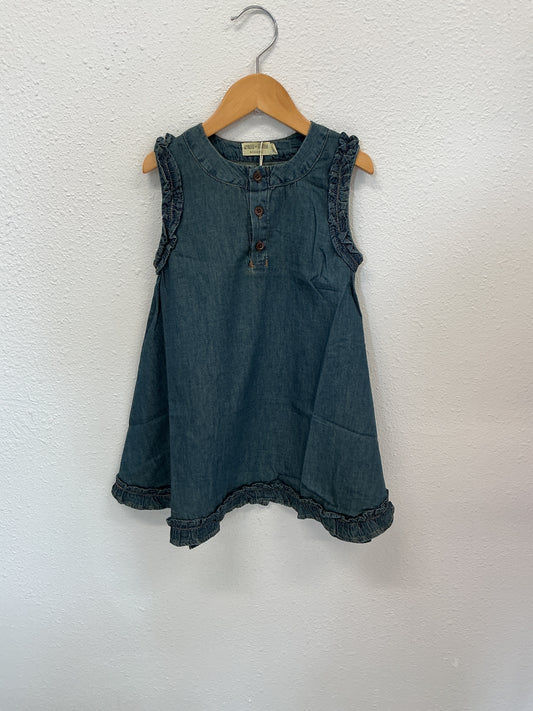 Vintage denim ruffle dress