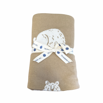 Blanket Honey Bear Organic Cotton Baby Decor Gift Winter - Brown