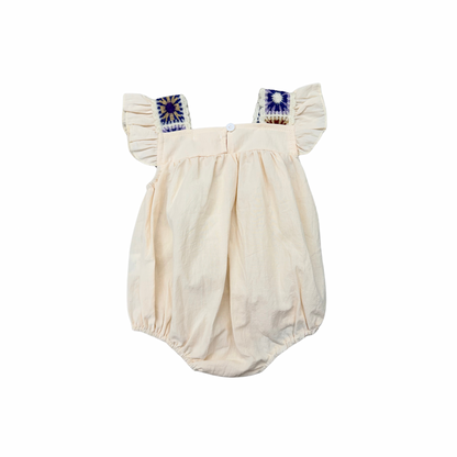 Summer Crochet Square Baby Ruffle Romper