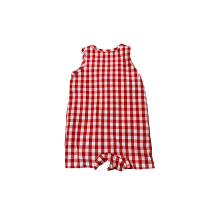 Summer Plaid Smocked Ruffle Boys Romper