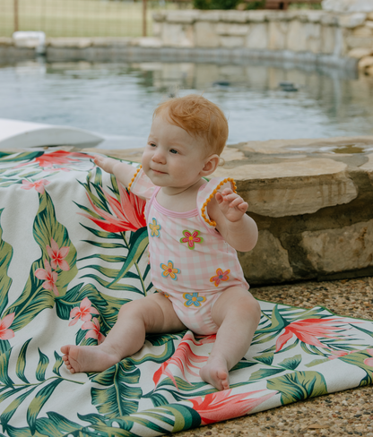 One-Piece Flower Swim Suit