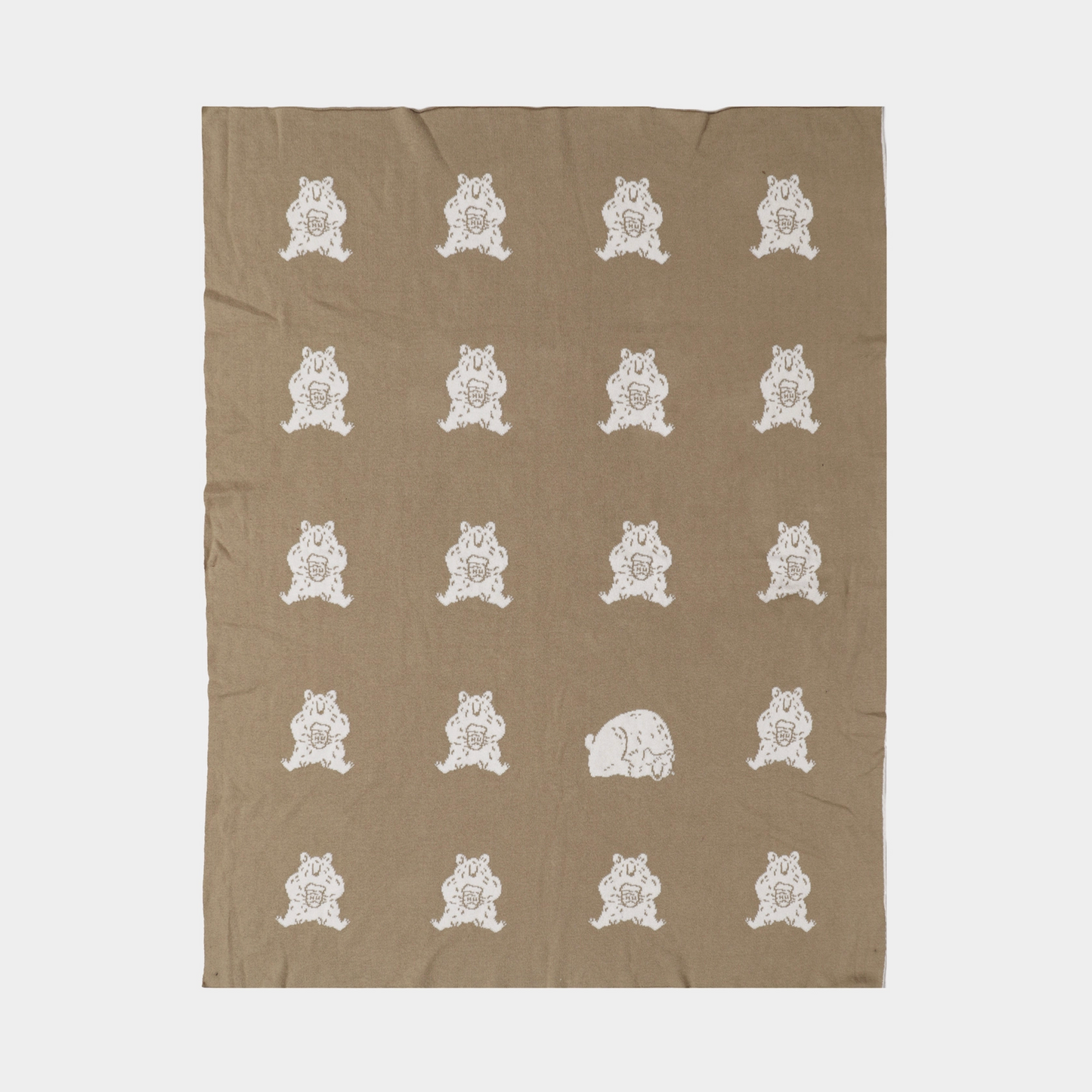 Blanket Honey Bear Organic Cotton Baby Decor Gift Winter - Brown