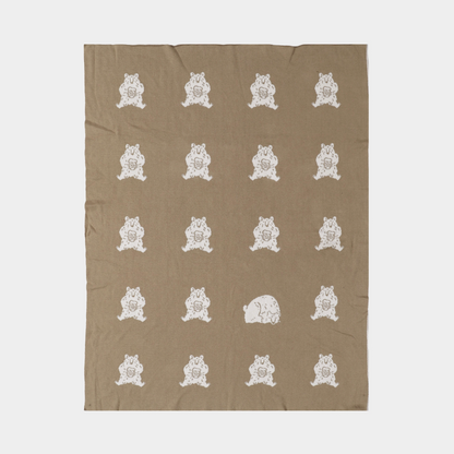 Blanket Honey Bear Organic Cotton Baby Decor Gift Winter - Brown