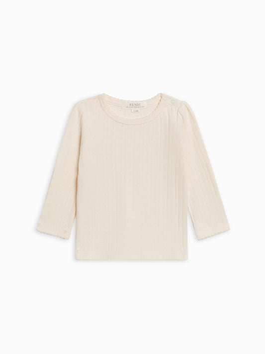 Kate Pointelle Long Sleeve Top